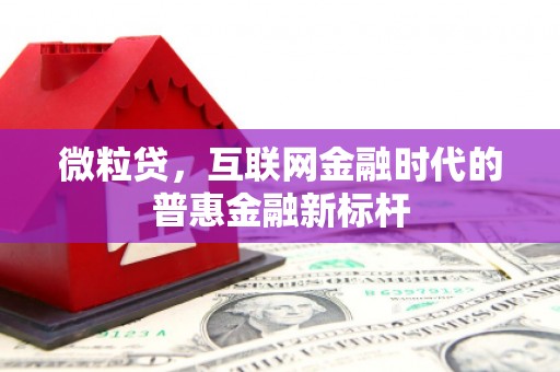 大余微粒贷，互联网金融时代的普惠金融新标杆