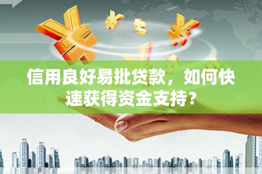大余信用良好易批贷款，如何快速获得资金支持？