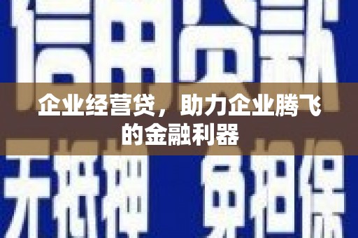 大余企业经营贷，助力企业腾飞的金融利器