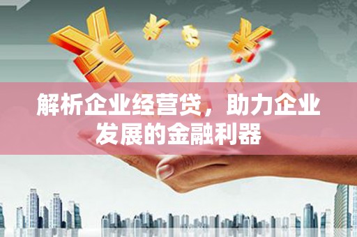 大余解析企业经营贷，助力企业发展的金融利器