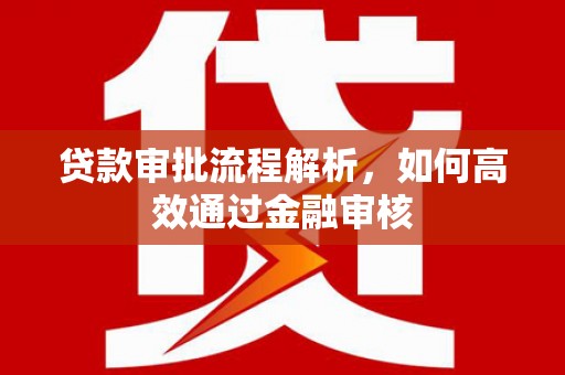 大余贷款审批流程解析，如何高效通过金融审核