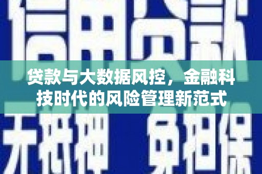 大余贷款与大数据风控，金融科技时代的风险管理新范式