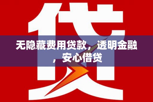大余无隐藏费用贷款，透明金融，安心借贷