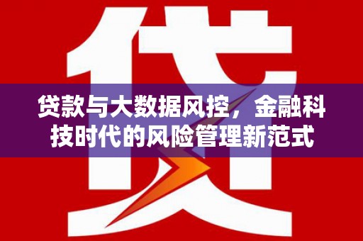 大余贷款与大数据风控，金融科技时代的风险管理新范式
