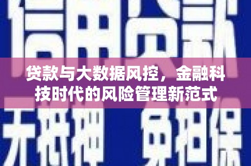 大余贷款与大数据风控，金融科技时代的风险管理新范式