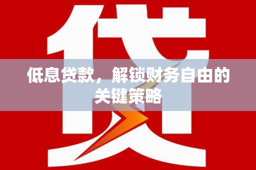 大余低息贷款，解锁财务自由的关键策略