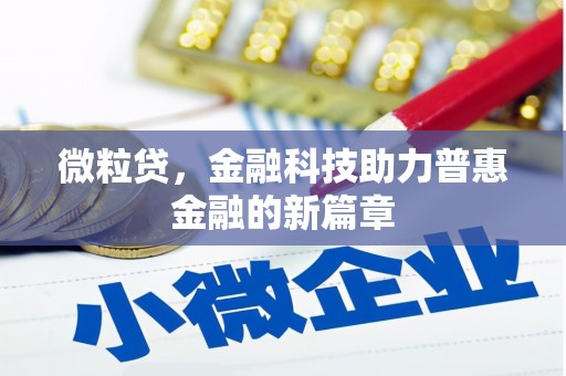 大余微粒贷，金融科技助力普惠金融的新篇章