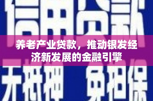 大余养老产业贷款，推动银发经济新发展的金融引擎