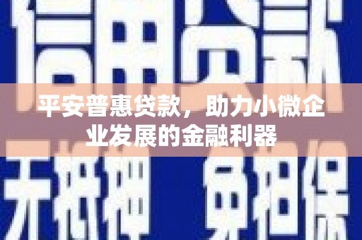 大余平安普惠贷款，助力小微企业发展的金融利器