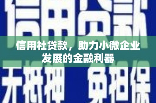 大余信用社贷款，助力小微企业发展的金融利器
