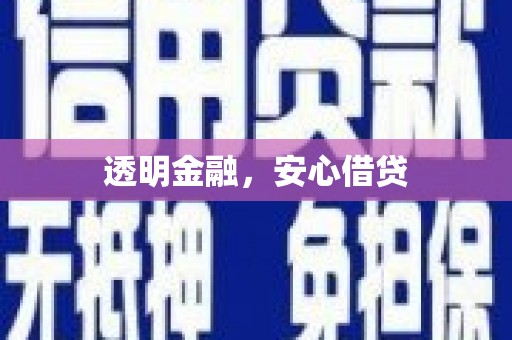 大余透明金融，安心借贷