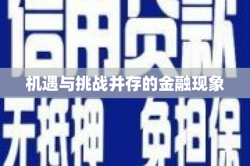 大余机遇与挑战并存的金融现象
